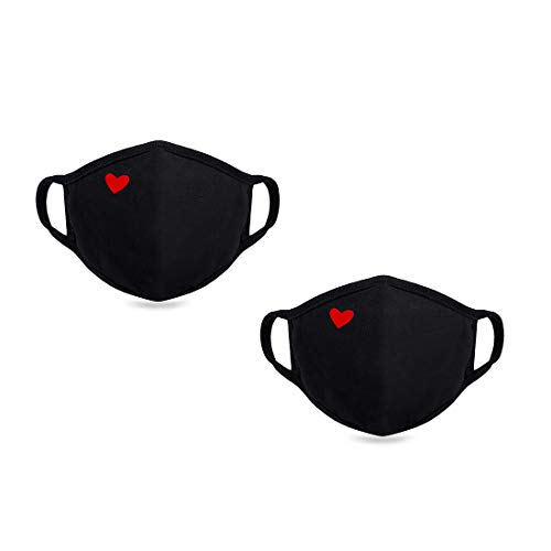 Fashion Cute Heart Face Cover- Unisex Cotton Dustproof Mouth Cover- Reusable Warm Windproof