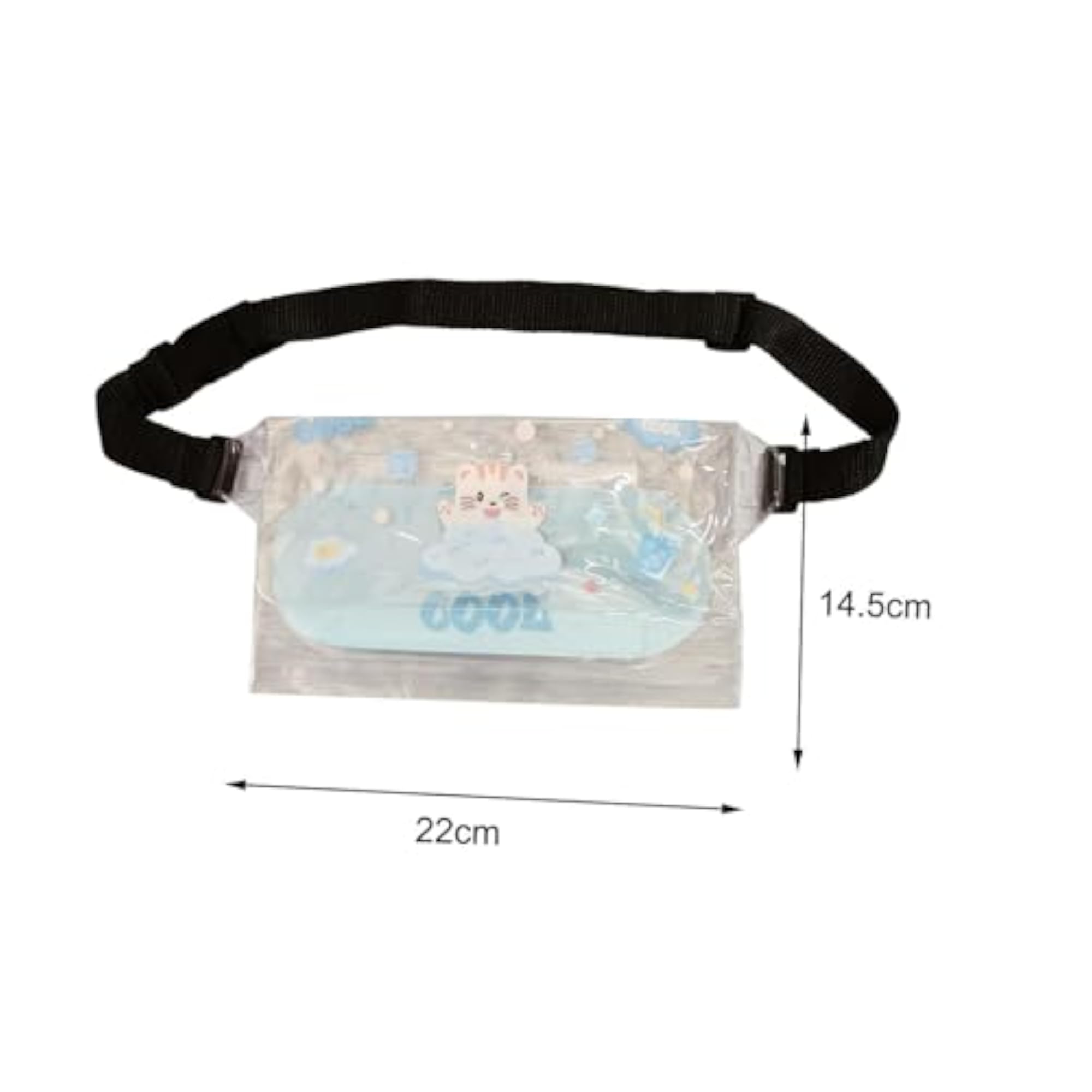 Waterproof Adjustable Strap Clear Fanny Pack in Blue