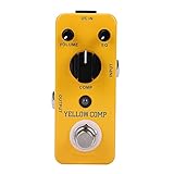 Tomotato Kompressor Effektpedal Professionelle Gitarre Kompressor Pedal E-Gitarren Effekt Mini Single Typ DC 9V True Bypass Gelber Comp Gitarreneffekt