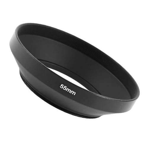 Uxcell parasol de lente universal de metal negro de 55 mm rosca para lente gran angular, 1 pieza miniatura 3