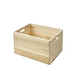 TrendLine Stapelbox Holz L 30x40x23 cm Holzkiste Holzbox Kiste Box Kiefer massiv