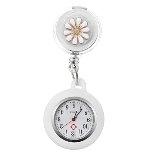 WESIEVYA 懐中時計 看護 腕時計 女性を見る フォブ 看護師 デジタルで見る ぶら下げナースウォッチ 女性用ナースウォッチ ナースフォブウォッチ 女性ナースウォッチ 合金 白い