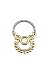 Gold IP Plated Septum Clicker Hinged Hanger Nose Ring Hoop Cartilage Indian White Opal 3/8" 16G