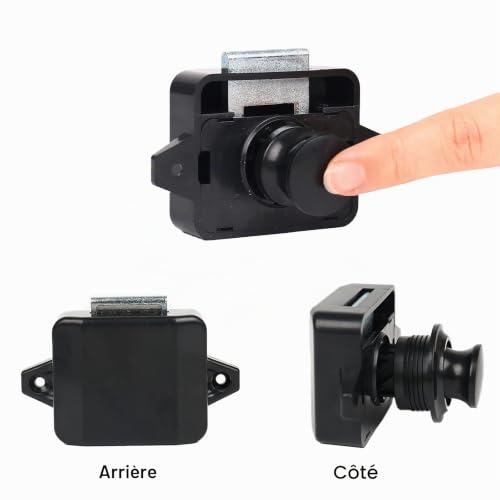AYYDS Lot de 10 boutons poussoir Catch Door Lock pour camping-car, armoire, cabinet Lock Catch Verrou de porte d'armoire, serrure de meuble, serrure pour Motorhome Caravan Van RV Camper (noir) – vue 9