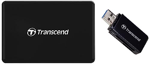 Image of Transcend ‎TS-RDC8K2 USB 3.1 Gen 1 Including SD Cards, microSD Cards, and CompactFlash Cards Multi Card Reader USB Type-C & TS-RDF5K USB 3.1 Gen 1 Card Reader (Black)