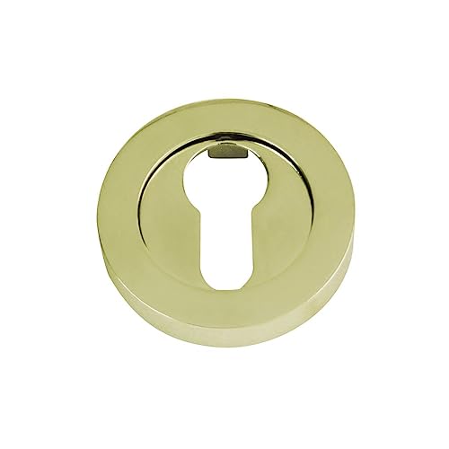 Amig - Cilindro di Sicurezza | Mod. 3Z | Ø52 mm | Larghezza 10 mm | Raccordo Rotondo per Serrature | Compatibile con Cilindro Europrofilo | Zama Ottone Verniciato
