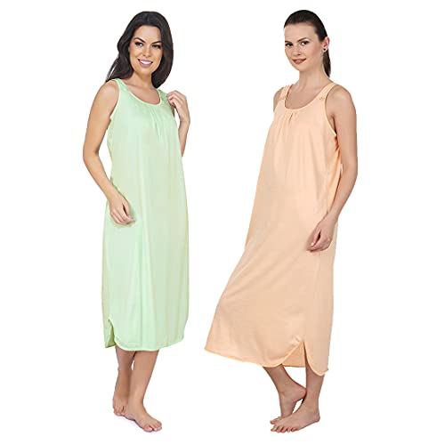 Image of BLAZON Women's Cotton Hosiery Solid Maxi Nighty Slip (Pack of 2) Available Sizes: S, M, L, XL, 2XL, 3XL, 4XL, 5XL