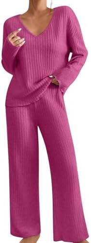 Pyjama En Coton Pour Femme | Ensemble Pyjama 2 Pièces | T-shirt De Nuit à Manches Longues Et Pantalon Long | Vêtements De Nuit Chauds Et Costume De Maison | Vêtements De Nuit Imprimés | Pyjama Long