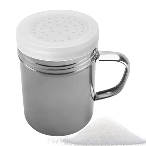 Agitador de dragado, agitador de condimentos, salero y pimienta, metal de acero inoxidable, agitador de condimentos multiusos a prueba de óxido de malla fina para barbacoa y restaurante