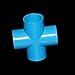 Inner 32mm,25mm,20mm PVC Pipe Cross Connector Industry Water Pipe Joint Adapter Water Supply and Drainage Fittings - (Color: Blue, Size: 25mm)