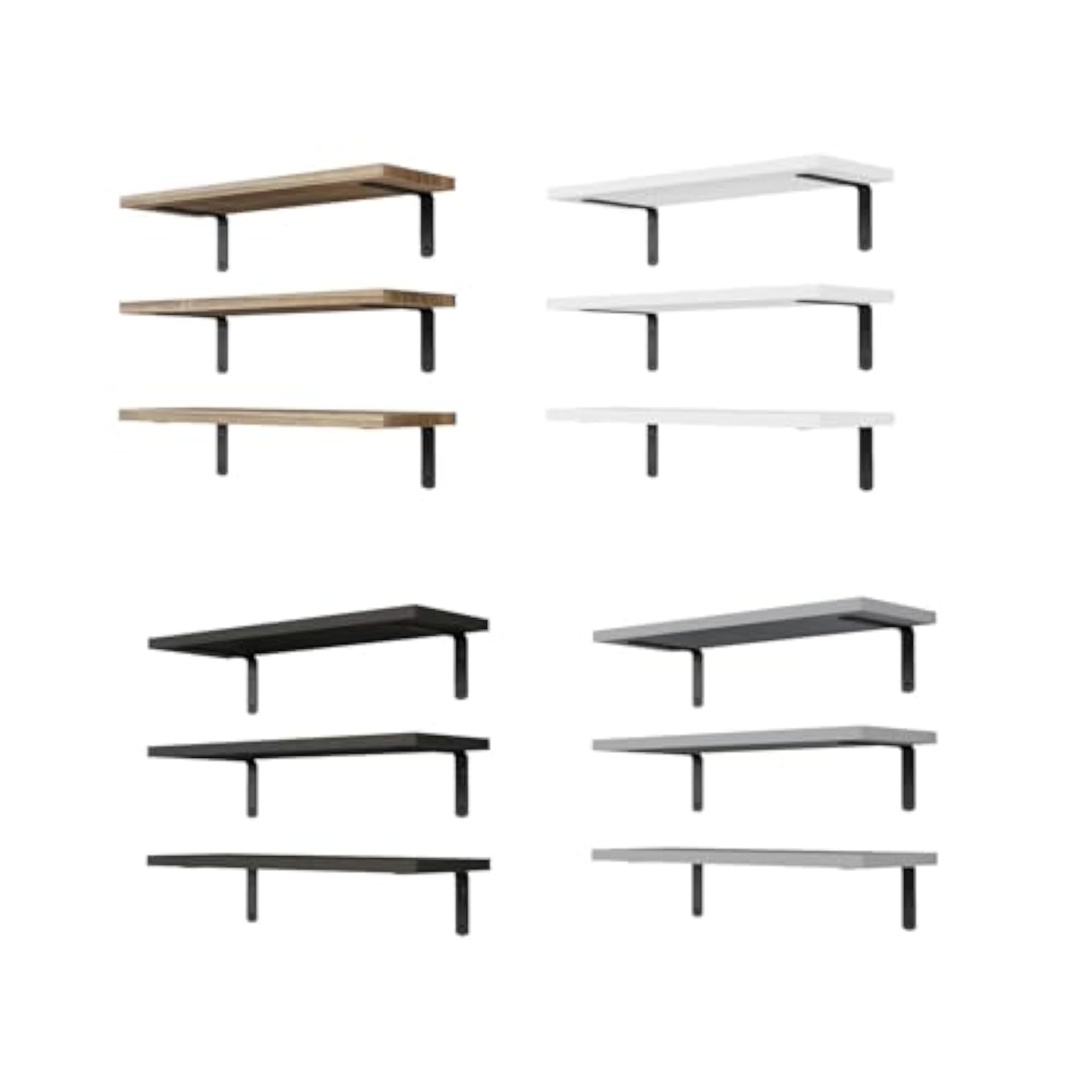 3Pcs Wall Mounted Wood Floating Shelves Decorative Multipurpose