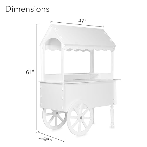 Candy Cart for Party - Cake Stand - Dessert cart - Decorated with Wheels for Birthdays Wedding - Easy to Assemble Vintage Candy Cart.