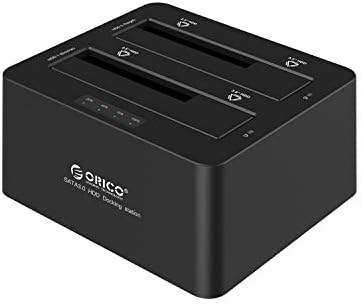 ORICO Dual Bay 2.5" 3.5" USB 3.0 to SATA Hard Drive Docking Station with Offline Duplicator and Clone Function [UASP Protocol and 2 x 12TB Supported]- 6629US3
