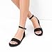 DREAM PAIRS Women’s One Band Ankle Strap Buckle Flat Sandals,Size 5.5,All Black-Pu,ELENA-5