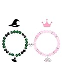 Piovelvt Witch Merch Costume Gifts for Girls Crown Accessories Matching Bracelets for Couples Best Friend Friendship Kit Bestie Christmas Gifts for Women Long Distance