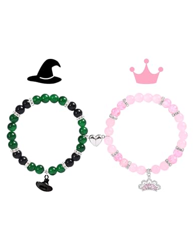 Matching Bracelets for Couples Best Friend Friendship Kit Bestie Gifts for Women Long Distance Ralationship Witch Merch Costume Crown Accessories
