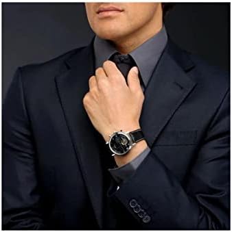 Louis Cottier - Watch Tradition Automatic Dial Black - Stainless Steel Case 42 mm - Leather Strap Black - Men