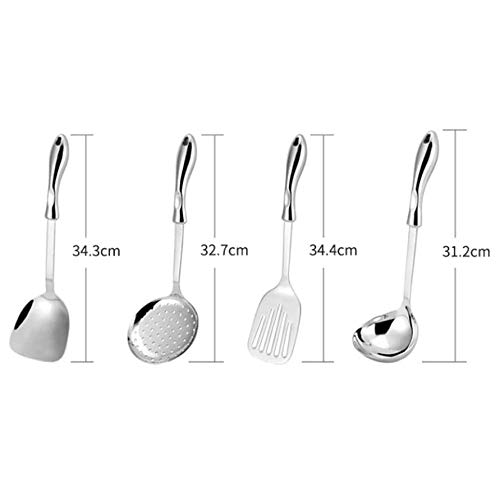 Zsedp Spatula Set Stainless Steel Cutlery Chinese Style Soup Spoon Spatula Cooking Shovel Spatula Rack #TOP6