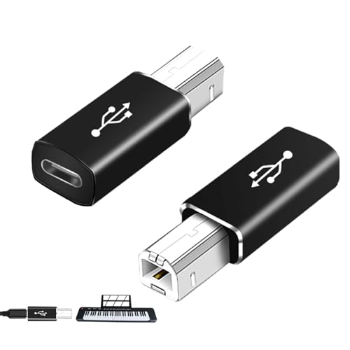 DONOONIS Adaptateur USB C Femelle vers Imprimante Mâle, 2 Pièces Adaptateur USB B Supporte La Synchronisation des Données Compatible avec MIDI, Imprimantes, Piano Electrique