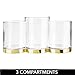 mDesign 3- Section Makeup Brush Organizer for Bathroom Vanity - Plastic Brush Holder for Makeup - Storage Cup for Eyeliner, Lipstick, Concealer - Cosmetic Holder, Lumiere Collection, Clear/Soft Brass