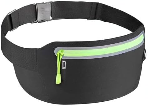 Miniatura 7 de Riñonera delgada para correr, cinturón ultraligero para correr, para ejercicio y correr, para mujeres y hombres, Negro, talla única