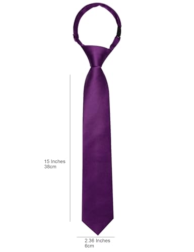 Image of Barry.Wang Boys Ties Pre-Tied Satin Solid Color Kids Tie Pocket Square Set Adjustable Formal Necktie Graduation School