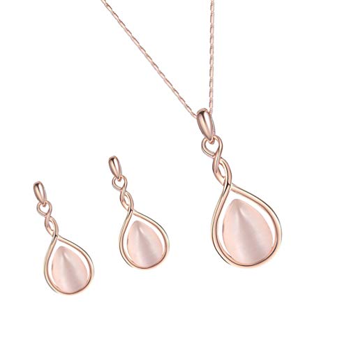 Holibanna Conjunto de joias Waterdrop com pingente de pérola, brincos, colares, acessórios para mulh