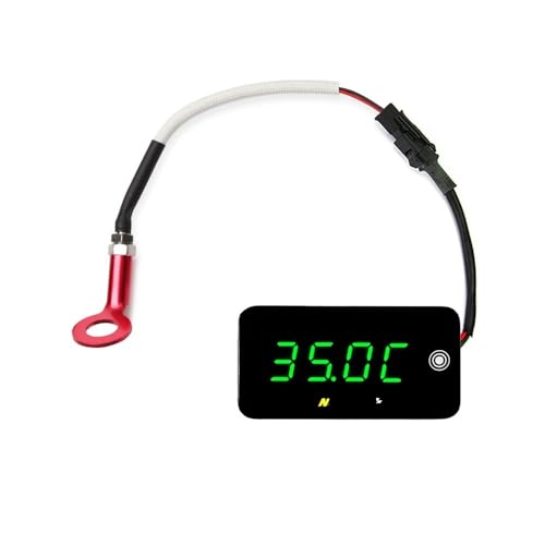 IPUDIS Motorcycle Tachometer Gauge Moto 3 in 1 Cylinder Head Temperature Volt Time Automatic Brightness Adjust for NMAX LED Digital Display Square Meter