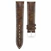 Ewatchparts 19mm Leather Watch Band Strap Compatible With Breitling Pilot Watch Light Brown With White Stitching