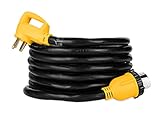 Camco 55542 25-Feet 50 AMP Standard Male / 50 AMP Locking Electrical Adapter
