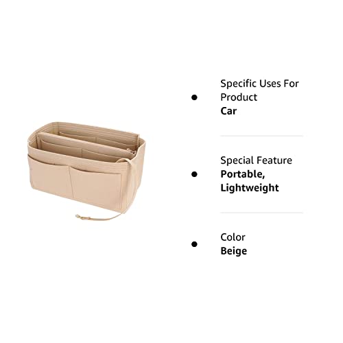 Purse Organizer Insert For Handbags, Premium Felt Organizer With Zipper Pocket, Fit Speedy 35 (Large, Beige) #TOP7
