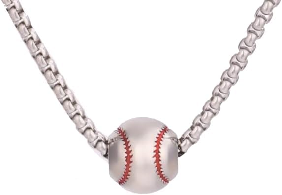 Baseball necklace | softball fastpitch charm, silver baseball pendant, coach player fan gift, sport ball, team accessory - Image 2
