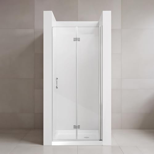 Duschtür Faltbar, 79-80cm B x 195cm H Duschfalttür, 6mm ESG...