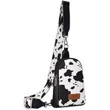 Wrangler Cow Print Crossbody Bags for Women Western Sling Bag with Adjustable Starp Cross Body Purse