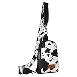 Wrangler Cow Print Crossbody Bags for Women Western Sling Bag with Adjustable Starp Cross Body Purse WG133-210BK