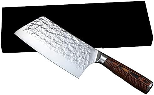 MAYiT Meat Cleaver Knife, 7 inch Stainless Steel Kitchen Knife Chef Knives Meat Cleaver Butcher Knife with Color Wood Handle