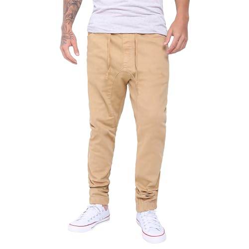 Men's Stretch Twill Jogger Pants – Drop Crotch, Drawstring, Lightweight Cargo for Hiking and Jogging Pants2