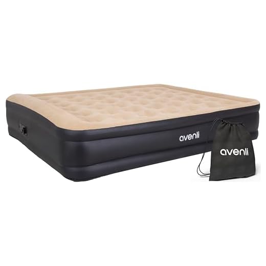 AVENLI Matelas Gonflable 203 x 157 x 47 cm – Lit Gonflable 2 Personnes avec Pompe Électrique Intégrée – Matelas Autogonflant Confortable et Stable – Idéal pour Camping, Invités, Voyage et Maison