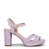 PARÍS Sandalias con tacón ancho y plataforma LILAS, EU 37