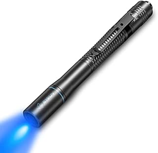 WUBEN E19 UV Pen Light Flashlight 365nm Professional Black Light Detector for Rocks and Mineral Glowing, Fluorescent dye, A/C Leak Detecting, IP68 Water Resistant, 2 AAA Batteries Included (Black)