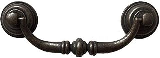 3.5" C-C Bail Drawer Pull Drop Swing Handles Dresser Pulls Cabinet Knob Dark Antique Bronze Silver Black Vintage Style 3 1/2" Centers (Dark Antique Bronze)