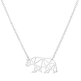 Collar Oso Polar Joyería Geométrica Hueco Animal Y Colgante Fiesta Accesorios Femeninos