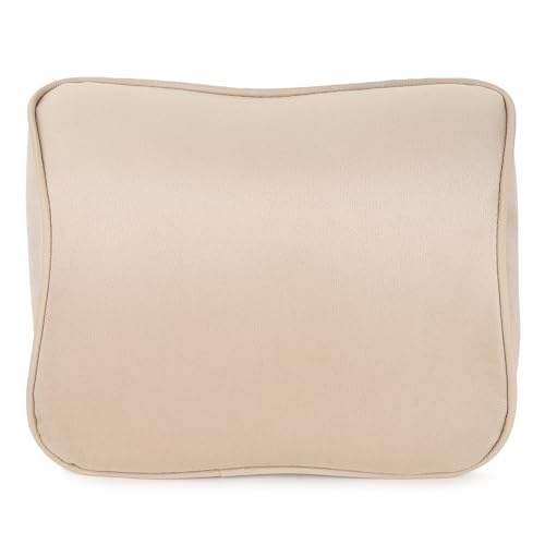 Image of Kingsway Car Headrest Seat Cushion, Memory Foam Pillow for Neck Support, Orthopedic Travel Pillow with Suede Finish, Ergonomic S-Curve Design for Long Drive Comfort, Universal Use, Beige, Pack of 1