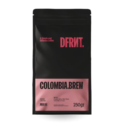 DFRNT. Colombia Brew 250g – Café de Especialidad en Grano (85.5 Puntos SCA) – Specialty Coffee Beans 100% Arábica Colombia – Notas Floral y Frutal Ideal para Filtro – Cold Brew Tueste Reciente España
