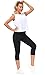 THE GYM PEOPLE Tummy Control Workout Capris Leggings with Pockets High Waist Athletic Yoga Pants for Women Running Hiking Black