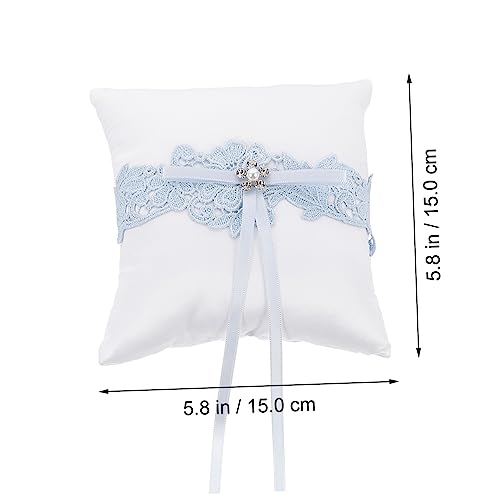 MERRYHAPY 1pc Elegant Lace Ring Pillow with Bowknot Design Portable Wedding Ring Holder Cushion for Ceremony and Engagement Graceful Decoration for Special Occasions