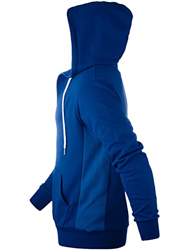 Mens Slim Fit Long Sleeve Lightweight Zip-up Hoodie Mixed Waffle Knit with Kangaroo Pocket4