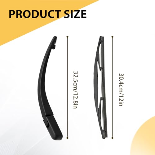 Hoypeyfiy 2Pcs Rear Wiper Arm Blade, Back Windscreen Wiper Assembly, Replacement for Citroen C1 2005-2014 Replacement for Peugeot 107 2005-2014