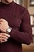Herberton Mens Muscle Fit Fashion Shirts Cold Weather Trendy Pullover Solid Warm Fleece Regular Fit Turtle Neck Winter Solid Color Mock Neck Stretch Outdoor Basic Plain Sweater Burgundy M