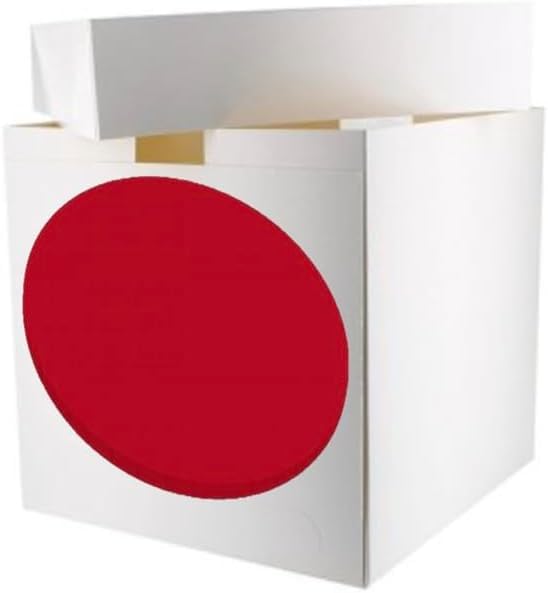 Art of cake® 10 in Red Masonite Cake Board (5mm Thick) and White Tall Cake Box (10"x10"x10")